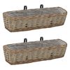 vidaXL Jardinera para balc&oacute;n con forro de PE 2 unidades mimbre 60 cm