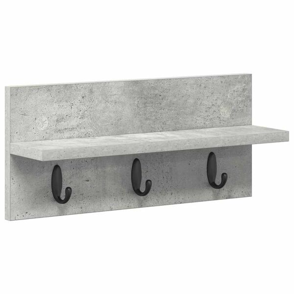 vidaXL Perchero de pared Gris Concreto 40 x 10,5 x 18 cm