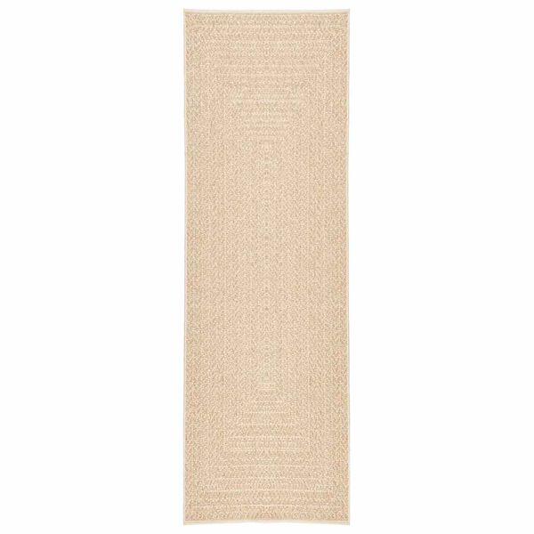vidaXL Alfombra ZIZUR apariencia yute interior exterior beige 80x250cm