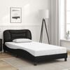 vidaXL Estructura de cama con LED sin colch&oacute;n Hvar negro 100x203 cm