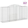 vidaXL Cestas gaviones 17 uds forma de arco hierro 300x50x140/160 cm