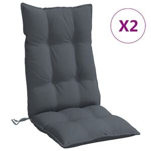 vidaXL Cojines de silla respaldo alto 2 uds tela Oxford gris antracita
