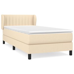 vidaXL Cama box spring con colch&oacute;n tela color crema 80x200 cm