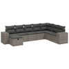 vidaXL Set de sof&aacute;s de jard&iacute;n 8 pzas y cojines rat&aacute;n sint&eacute;tico gris