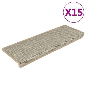 vidaXL Alfombrillas autoadhesivas sisal 15 uds verde 56x17x3 cm