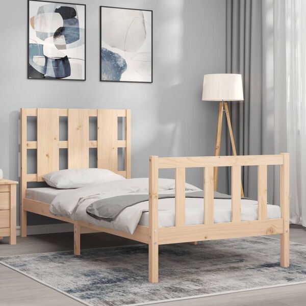vidaXL Estructura de cama sin colch&oacute;n madera maciza de pino 100x200 cm