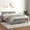 vidaXL Cama box spring con colch&oacute;n terciopelo gris claro 140x190 cm