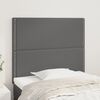 vidaXL Cabecero de cama gris 90x5x118/128 cm piel sintética