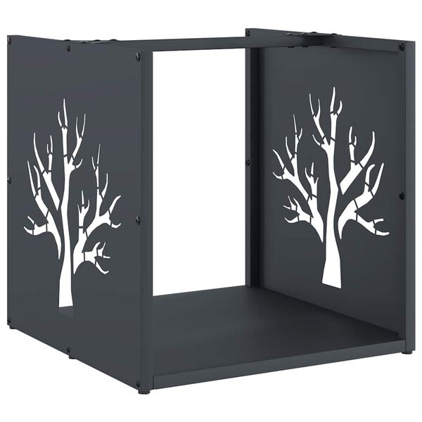 vidaXL Le&ntilde;ero antracita 40x40x40 cm Acero laminado en fr&iacute;o