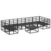 vidaXL Conjunto de sofá de jardín Negro Aluminio