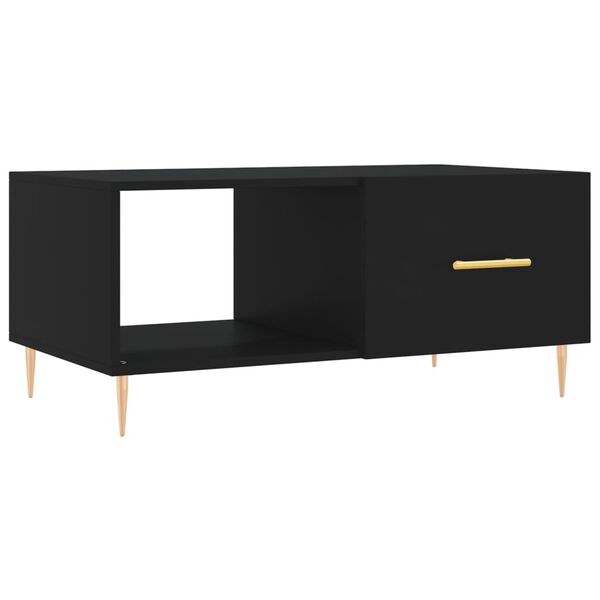 vidaXL Mesa de centro madera contrachapada negro 90x50x40 cm