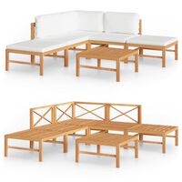 vidaXL Set de muebles de jardín 6 pzas madera de teca y cojines crema