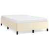 vidaXL Estructura de cama sin colch&oacute;n cuero sint&eacute;tico crema 120x190 cm