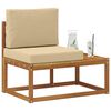 vidaXL Sof&aacute; de esquina exterior con coj&iacute;n Natural 91 x 63 x 73 cm
