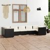vidaXL Set de muebles de jard&iacute;n 7 pzas y cojines rat&aacute;n sint&eacute;tico negro