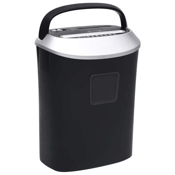 vidaXL Trituradora de papel corte cruzado 10 hojas negro