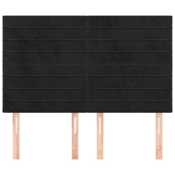 vidaXL Cabecero Terciopelo Negro 144x5x118/128 cm