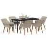 vidaXL Conjunto de Comedor de Jard&iacute;n 7 pcs Gris Claro rat&aacute;n sint&eacute;tico