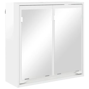 vidaXL Armario con espejo de ba&ntilde;o con puerta brillante 60 x 20 x 60 cm