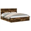 vidaXL Estructura de cama Roble ahumado 180 x 200 cm Madera Ingenieril