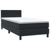 vidaXL Cama box spring con colch&oacute;n y LED cuero sint&eacute;tico negro 80x220 cm