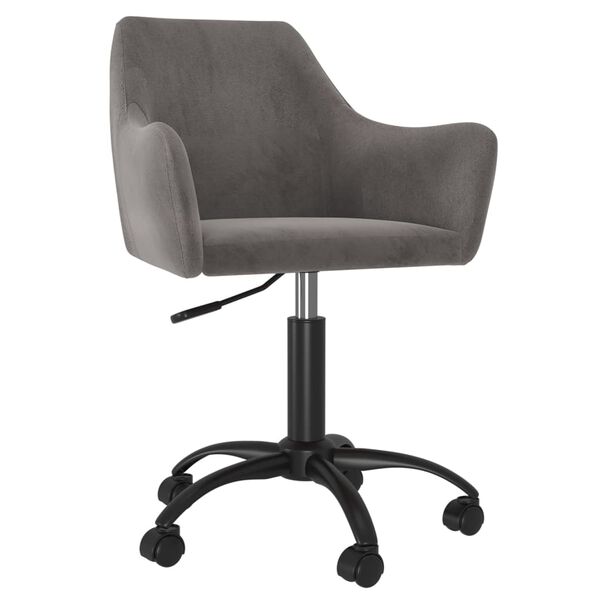 vidaXL Sillas de comedor giratorias 2 unidades terciopelo gris oscuro