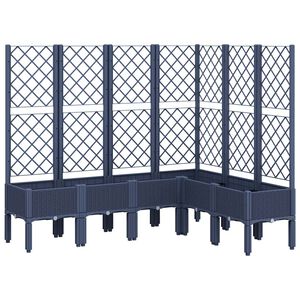 vidaXL Jardinera con enrejado PP azul gris 160x120x142 cm