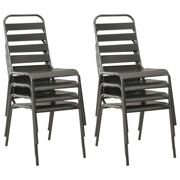 vidaXL Juego de comedor para jardín 9 piezas acero gris oscuro