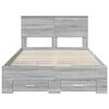vidaXL Estructura de cama con cabecera Gris Sonoma 135 x 190 cm
