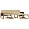 vidaXL Conjunto de sof&aacute;s de exterior 4 uds. Natural y Beige
