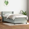 vidaXL Cama box spring con colch&oacute;n terciopelo gris claro 90x210 cm