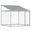 vidaXL Jaula de perros techo y puerta acero galvanizado gris 10x2x2 m