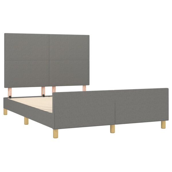 vidaXL Cama sin colch&oacute;n tela gris oscuro 140x190 cm