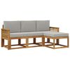 vidaXL Conjunto de sof&aacute;s de exterior 4 uds. Natural y Gris Claro