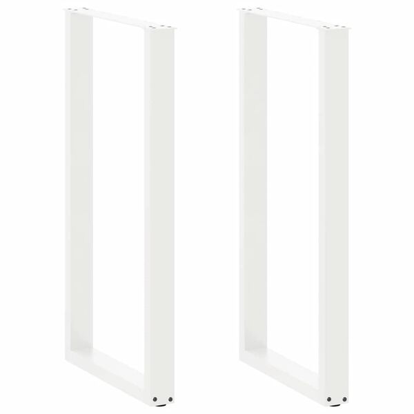 vidaXL Patas para mesa de bar en forma de U (2 unidades), color blanco, 60 x 110-111 cm, acero