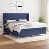 vidaXL Cama box spring con colch&oacute;n tela azul 180x200 cm