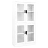 vidaXL Armario oficina acero vidrio templado blanco 90x40x180 cm
