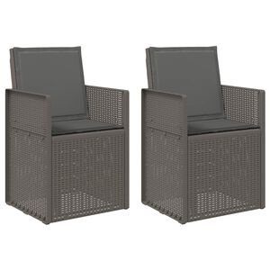 vidaXL Sillas de comedor de jard&iacute;n 2 pcs Gris Claro y Antracita PP