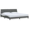 vidaXL Estructura de cama sin colch&oacute;n tela gris oscuro 200x200 cm