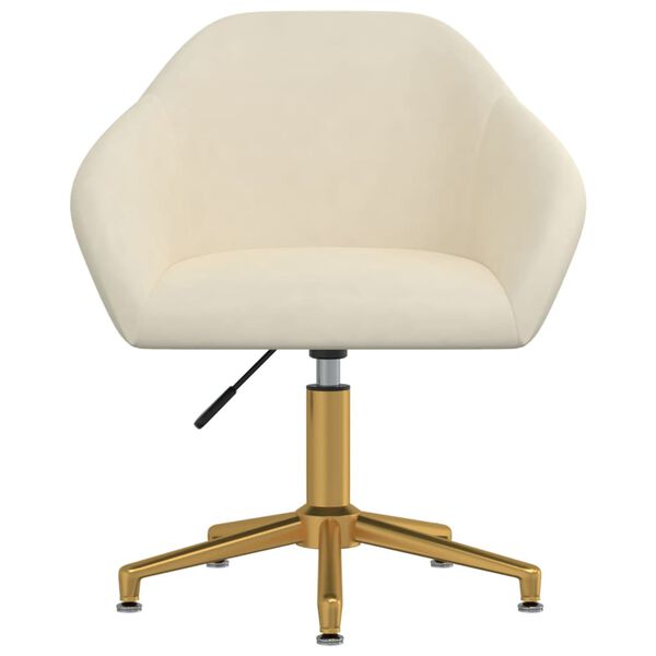 vidaXL Sillas de comedor giratorias 4 unidades terciopelo crema