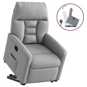 vidaXL Sill&oacute;n reclinable elevable de tela gris claro