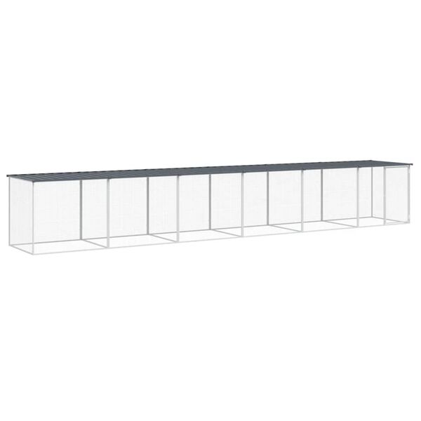 vidaXL Gallinero con techo acero galvanizado antracita 603x98x90 cm
