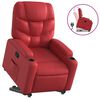 vidaXL Sill&oacute;n reclinable elevable cuero artificial rojo