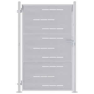 vidaXL Puerta de jard&iacute;n Plateado 85 x 144 cm Acero inoxidable