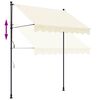 vidaXL Toldo retr&aacute;ctil de tela y acero crema 250x150 cm