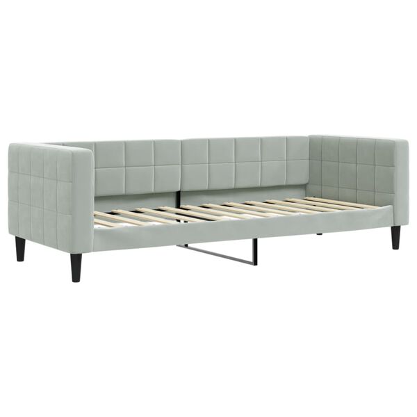 vidaXL Sof&aacute; cama sin colch&oacute;n terciopelo gris claro 80x200 cm