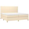 vidaXL Cama box spring con colch&oacute;n tela color crema 200x200 cm