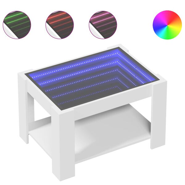 vidaXL Mesa de centro madera de ingenier&iacute;a blanco 73x53x45 cm