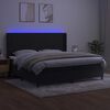 vidaXL Cama box spring colch&oacute;n y LED terciopelo negro 200x200 cm