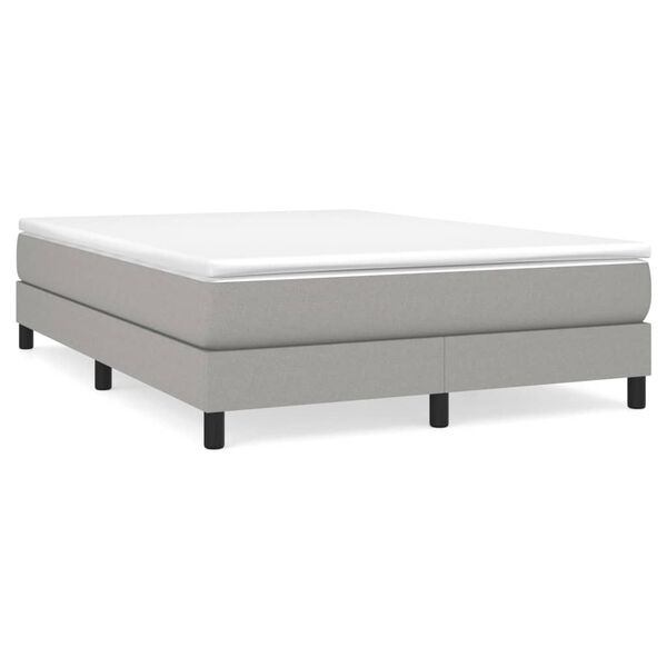 vidaXL Estructura de cama con somier tela gris claro 140x200 cm